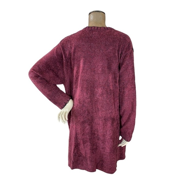 Roman Originals Longline Soft Cardigan Sweater Womens Sz L/XL Burgundy #252A - Picture 6 of 9